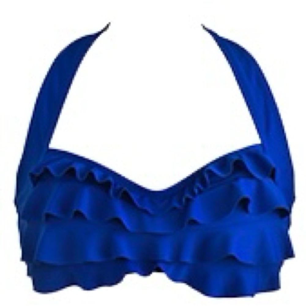 Fin Fun Blue Ruffle Bikini Top